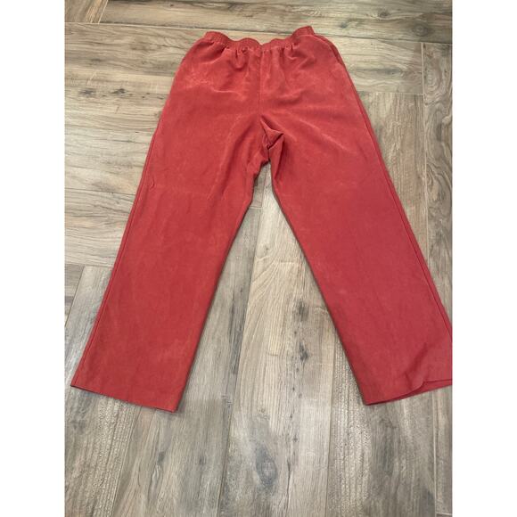 Alfred Dunner Pants Women’s Size 14 Brick Red Pull-on Elastic Waist Pockets - Picture 1 of 4